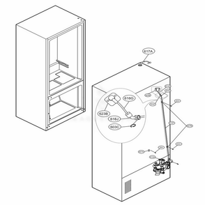 Valve And Water Tube Parts Diagram and Parts List for LMXC23796M AMTCNA1 LG Refrigerator