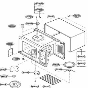 Oven Cavity Parts Diagram and Parts List for KCMS185JSS CSBEKAD LG Wall Oven