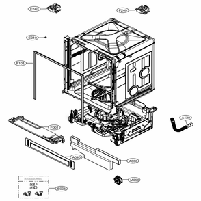 Main Diagram and Parts List for LDT7808ST ASTESNA LG Dishwasher
