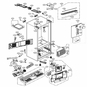 Case Parts Diagram and Parts List for LFXS28968S ASTCNA2 LG Refrigerator