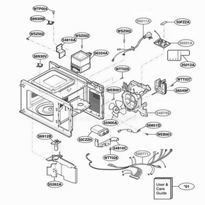 Interior Parts 2 Diagram and Parts List for JES638WD01 CWHEGEU LG Range