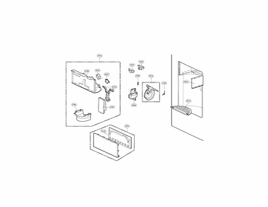 Dispenser Parts Diagram and Parts List for 79571099111  Kenmore Refrigerator