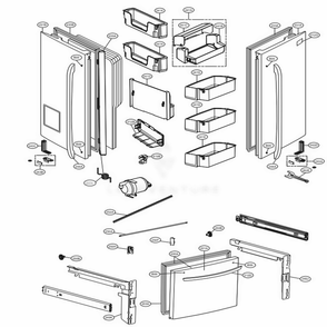 Door Parts Diagram and Parts List for 73055 ANSCSE1 LG Refrigerator