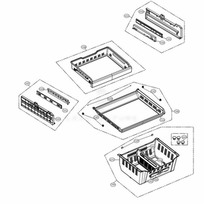 Freezer Parts Diagram and Parts List for LMXC23796S ASTCNA0 LG Refrigerator