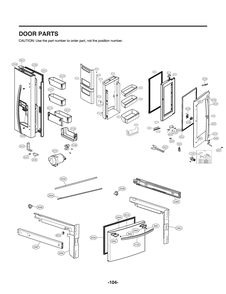 Door Parts Diagram and Parts List for GR-X288NMSM AMTCNA2 LG Refrigerator