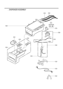 Dispenser Assembly Diagram and Parts List for F12A4FNP7 ASTEPEU LG Washer