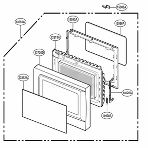 Door Parts Diagram and Parts List for 88030 AMWESEC LG Range