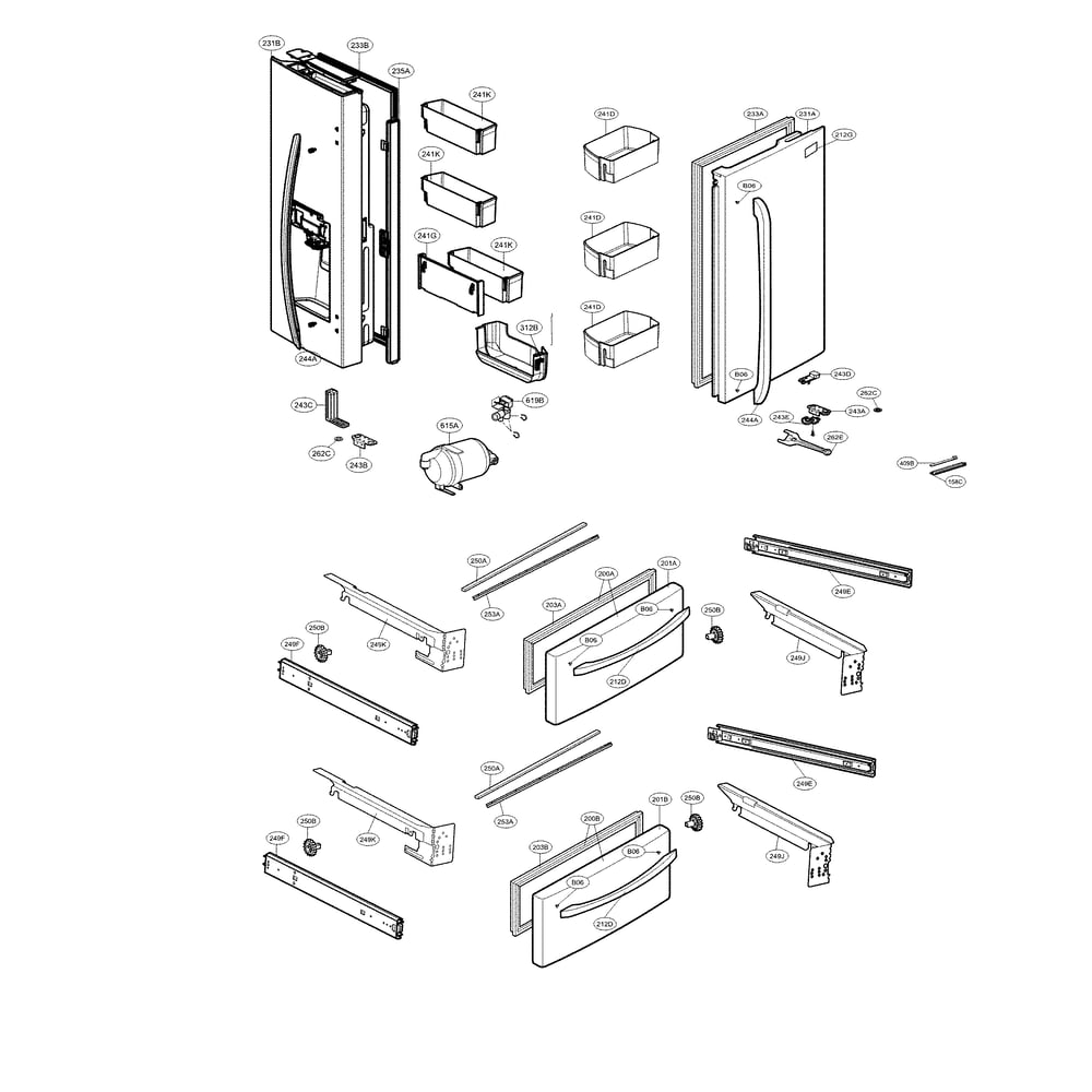 Part Location Diagram of ADD73656064 LG DOOR FOAM ASSEMBLY,REFRIGERATOR