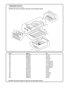 Freezer Parts Diagram and Parts List for GR-L318LSZM ASTCSE1 LG Refrigerator