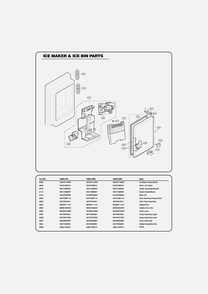 Ice Maker And Ice Bin Parts Diagram and Parts List for GR-J318LQTP ASWCSE6 LG Refrigerator