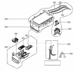 Dispenser Assembly Diagram and Parts List for WM3600HWA ABWEUUS LG Washer