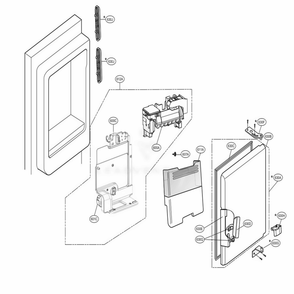 Ice Maker And Ice Bin Parts Diagram and Parts List for LMXS28626D ASBCNA0 LG Refrigerator