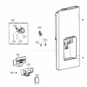 Dispenser Parts Diagram and Parts List for LFXS28596D ASBCNA0 LG Refrigerator
