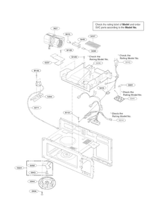 Interior Parts Ii Diagram and Parts List for MV1604ST01  LG Microwave