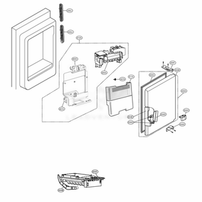 Ice Maker And Ice Bin Parts Diagram and Parts List for LFXS28596M AMTCNA0 LG Refrigerator