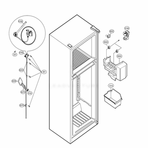 Ice Maker Parts Diagram and Parts List for 79432 ASWCSE3 LG Refrigerator