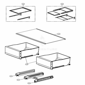 Drawers And Vegatable Room Part Diagram and Parts List for LNXS30996D ASBCNA0 LG Refrigerator