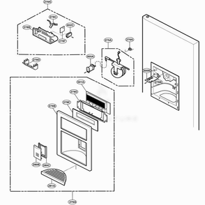 Dispenser Parts Diagram and Parts List for 78509 AWBCSER LG Refrigerator