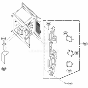 Latch Board Parts Diagram and Parts List for MS2042DB CBKQLAL LG Wall Oven