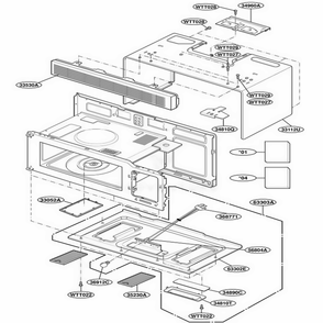 Oven Cavity Parts Diagram and Parts List for TMH14XLQ1 AW1EEST LG Range