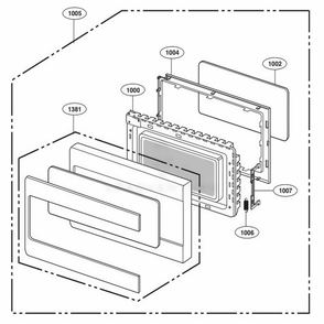 Door Parts Diagram and Parts List for LSRM2010ST CSBESTD LG Wall Oven