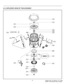 Tub Assembly Diagram and Parts List for T1490SEHTC ABWETUS LG Washer