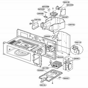 Interior Parts 1 Diagram and Parts List for JVM1490WD AWHEGEU LG Range
