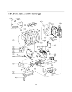 Drum And Motor Assembly Diagram and Parts List for RV13A4GSD ASTESEU LG Dryer