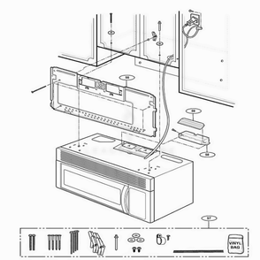 Installation Parts Diagram and Parts List for NNS244WL CWHEMAT LG Range