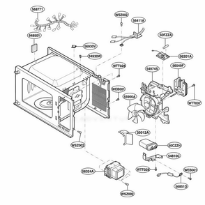 Interior Parts Diagram and Parts List for LSRM205ST CSBEVKG LG Range