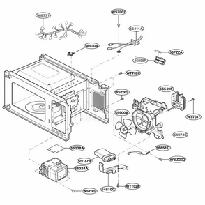 Interior Parts 1 Diagram and Parts List for MA748B CB1EGSE LG Range