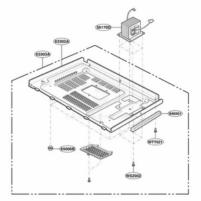 Base Plate Parts Diagram and Parts List for M130TCS HSLQCUR LG Range