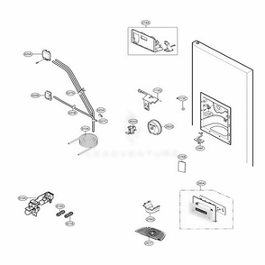 Ice And Water Part Dispenser Parts Diagram and Parts List for LSC23954ST ASTCNA1 LG Refrigerator
