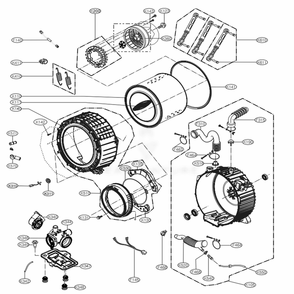 Drum And Tub Assembly Diagram and Parts List for WM3270CW ABWEVUS LG Washer