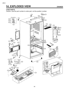 Case Parts Diagram and Parts List for GM-B248RSFM ASTCNA3 LG Refrigerator