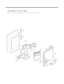 Ice Maker And Ice Bin Parts Diagram and Parts List for GC-J258GSXL ASTCNA0 LG Refrigerator
