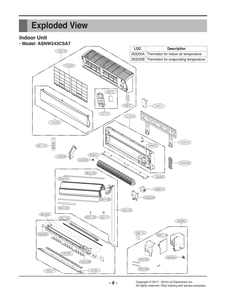 Indoor Unit Diagram and Parts List for ASNW243CSA7 ANWBEUS LG Air Conditioner