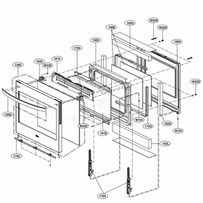 Door Parts Diagram and Parts List for LSE4616BD ABDLLGA LG Range