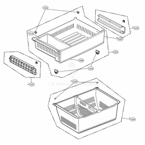 Freezer Parts Diagram and Parts List for LFXS28968D ASBCNA1 LG Refrigerator