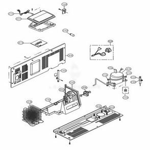 Machine Compartment Diagram and Parts List for LSXC22426S ASTCNA3 LG Refrigerator