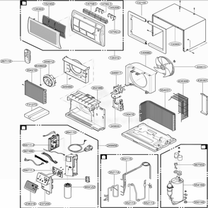 Main Diagram and Parts List for LT1014CNR AWYBUSH LG Air Conditioner