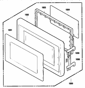 Door Diagram and Parts List for 7218952290  Kenmore Microwave
