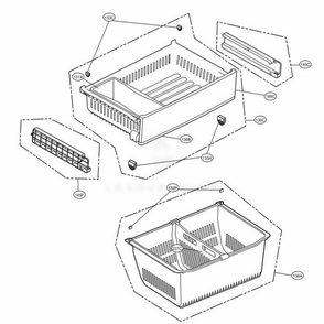 Freezer Parts Diagram and Parts List for LFXC22596D ASBCNA2 LG Refrigerator
