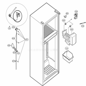 Ice Maker Parts Diagram and Parts List for 79439 AWBCSE0 LG Refrigerator