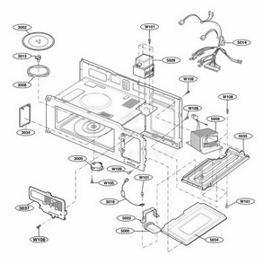 Interior Parts 1 Diagram and Parts List for 85029 CBKESEA LG Range