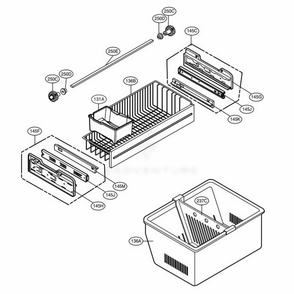 Freezer Parts Diagram and Parts List for LFC25776ST ASTCNA5 LG Refrigerator