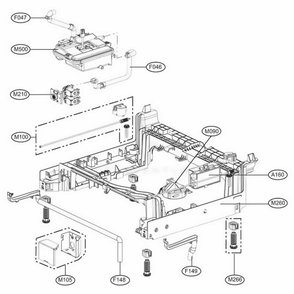 Base Assembly Diagram and Parts List for LDF8764ST ASTEEUS LG Dishwasher