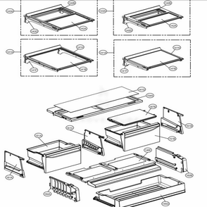 Refrigerator Parts Diagram and Parts List for 74042 ASWCSE1 LG Refrigerator