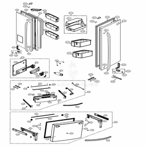 Door Parts Diagram and Parts List for 72489 AWBCSE0 LG Refrigerator