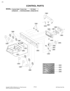 Control Parts Diagram and Parts List for FH4767SS ASTESGN LG Range